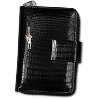 Jennifer Jones Geldbörse Jennifer Jones Damen Börse RFID Blocker (Portemonnaie, Portemonnaie), Damen Portemonnaie Echtleder Größe ca. 12cm, schwarz