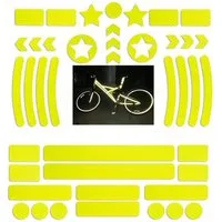 FOUORTUNATE-BEE Reflektorband Reflektierende Aufkleber für Motorrad Helm Auto Fahrrad – 42 Stück, Fluoreszierende Warnstreifen Sticker selbstklebend & wasserfest