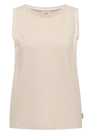 Cecil - Top mit Spitzendetails beige - Gr. - XS