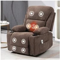 BRTHORY Massagesessel Relaxsessel mit Massagefunktion, Fernsehsessel, 360°drehbar (1-St), Massagesessel mit Liege- und Schaukel-Funktion