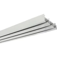 GARDINIA Gardinenschiene Flächenvorhangschiene 3-läufig, kürzbar, mit Bohren, Aluminium, 3-läufig