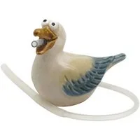 finehomegarden Teichfigur Wasserspeier Möwe und Pumpe blau-natur Steinzeug Wasserspiel, (1-St), 16x8cm H12cm Miniteich, Wasserschale, Terrasse & Balkon