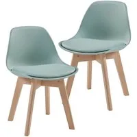 en.casa Kinderstuhl, »Elvdal« 2er Set gepolstert 56 x 38 x 33 cm Mintgrün