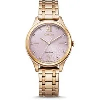 Citizen Solaruhr, Damen Analog Eco-Drive Uhr mit Edelstahl Armband EM0503-75X