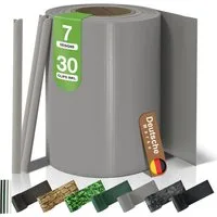 BooGardi Sichtschutzstreifen PVC Sichtschutzstreifen · Sichtschutz Zaun · blickdicht & wetterfest, (1 Rolle 19 cm x 35 m Hellgrau · 450 g/m² · inkl. 30 Clips), Zaunblende für Doppelstabmattenzaun & Stabmattenzaun
