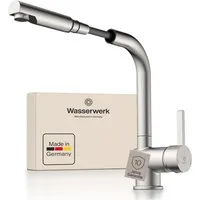 WASSERWERK Spültischarmatur WK 4, Wasserhahn, Küche, Einhebelmischer 360° schwenkbar, Cold-Start-Funkt., herausziehbar