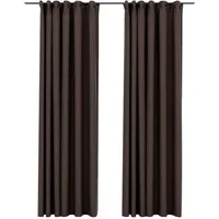 vidaXL Vorhang Verdunkelungsvorhänge Haken Leinenoptik 2 Stk. Taupe 140x245 cm (2 St)