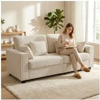 HOMCOM Sofa Bequemes Polstersofa, Bequemes Polstersofa 1 Teile, Breite Sitzfläche 175cm, robuste Metallbeine