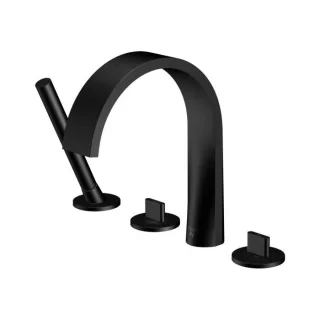 Steinberg Serie 280 4-Loch-Wannenrand-Armatur 2802400S Ausladung 221 mm, mit 90Grad Keramikventilen, matt black