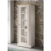 OTTO home Vitrine Country Höhe 192 cm, Hochschrank mit 1 Tür, Anrichte, Standvitrine im Landhausstil, viel Strauraum, mit Metallgriff, MDF Rahmen