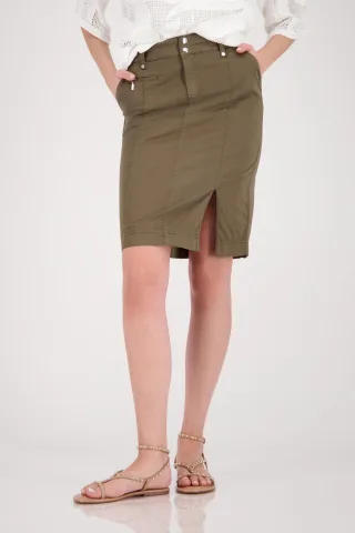 monari - Rock mit Schlitz olive - Gr. - 40