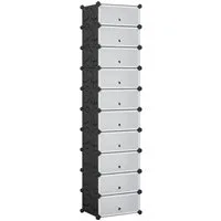 Mondeer Schuhregal Schuhschrank, Kunststoff-Schuhschrank mit Tür, Platzsparend, für 10-20 Paar Schuhe