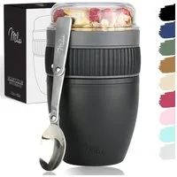 Milu Müslibox Milu Müslibecher To Go Kunststoff 400 ml, auslaufsicher, Müslimax Set