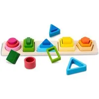 Sorvyzxn Lernspielzeug Montessori Spielzeug Geometrisches Holzspielzeug für Stapelspiel, mit Bunten Formen Lernspielzeug Motorischen Fähigkeiten
