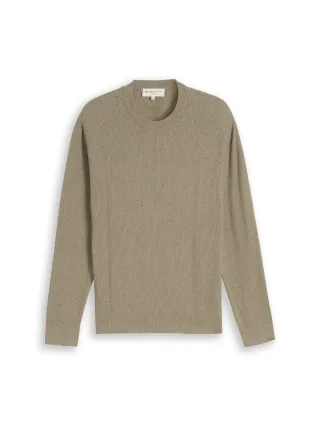 Denim Tom Tailor - Strickpullover aus Baumwolle dark sage neps - Gr. - XL