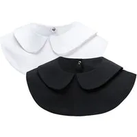 Mutig Wickelbluse 2 Stück Abnehmbare Kragen Damen Halb Falsche Hemdkragen Dickey Tops (Hälfte Shirt Bluse Damen Blusenkragen Chiffon Peterpan Kragen, Dickey, Kragen, Detachable Collar, Fake Collar, Blusenkragen, Einsatz) für Pullover Kragenlose Kleid