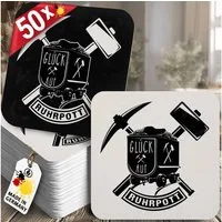 Funke & Brand Bierdeckel Bierdeckel Ruhrpott "Glück Auf" - 50x Ruhrgebiet Untersetzer