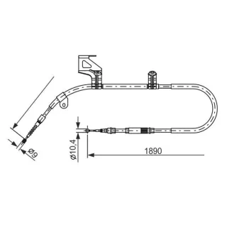 Bosch Handbremsseil hinten links VW Passat B5