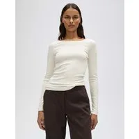 OPUS Longsleeve Smallo aus weichem Jersey Gerader Schnitt mit feiner Rippung und U-Boot-Ausschnitt