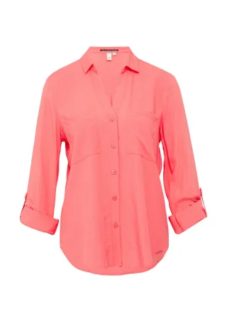 Q/S designed by - Viskosebluse mit aufgesetzten Taschen pink/orange - Gr. - 34