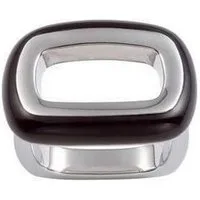 Fossil Fingerring Damenring Edelstahl Silber Gr. 58(18,4mm) JF83791040509, Vintage-Look, "Oval-Frame-Design"