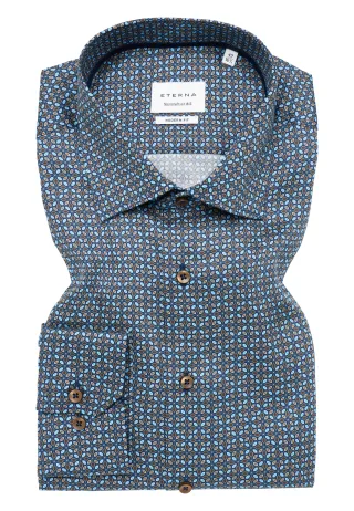 ETERNA - Hemd Twill Langarm braun - Gr. - 40/Langarm - 65cm