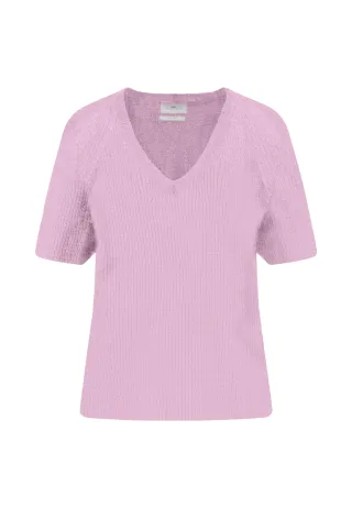 FYNCH-HATTON - PULLOVER 1/2 V-NECK LINEN sorbet rose - Gr. - S