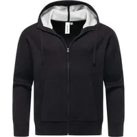 Ragwear Kapuzensweatjacke Raggan Zip Zipper aus Rippstrick mit großer Kapuze
