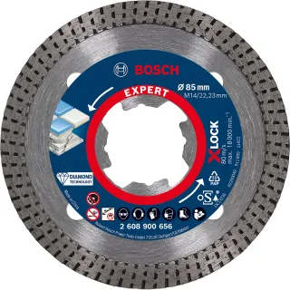 Bosch EXPERT HardCeramic X-LOCK Diamanttrennscheiben für kleine Winkelschleifer, 85x22.23x1.6x7 - 2608900656