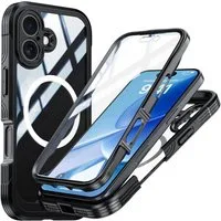 Wigento Handyhülle Für Apple iPhone 17 MagSafe 360 Full Body Hybrid Tasche Bumper Schwarz, Full Body, MagSafe-Unterstützung, präzise Passform