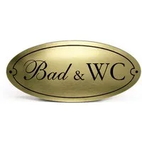 Dekolando Hinweisschild Bad & WC Türschild gold graviert oval selbstklebend, (Vintage), wetterfest