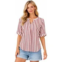 Eight2Nine Hemdbluse Eight2nine Damen Leinen Bluse atmungsaktiv Kurzarmbluse Sommer Urlaub