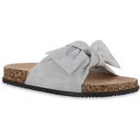 VAN HILL 21590737 TH S67[TH] Damen Sandalen Grey 37 Pantolette Damen Pantoletten Sandalen Bequeme Schleifen Korkoptik