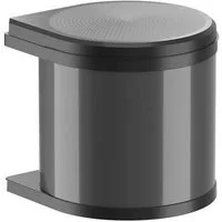 Hailo Einbaumülleimer Hailo Abfallsammler 3512071 Mono 12 Liter Dunkelgrau Schwarz, für Schrankbreite ab 400 mm mit Drehtür