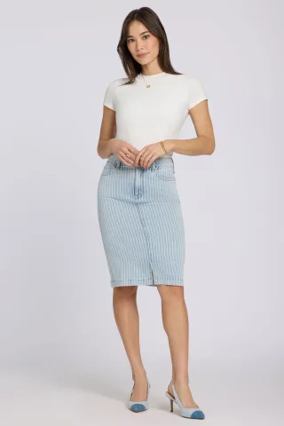 Hoch sitzender Jeansrock