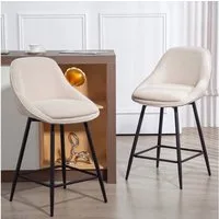 HOMCOM Barhocker Drehbar Tresenstuhl (Barstuh, 2 St., Tresenhocker), 360° drehbar, gepolstert, elegante Cord-Optik