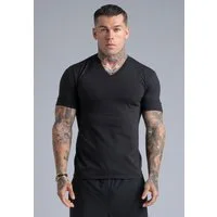 Siksilk T-Shirt SikSilk Herren Schwarz V-Neck T-Shirt