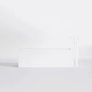 Steinberg Serie 490 Freistehende Badewanne, eckig, mit Überlauf, inkl. Ablaufgarnitur, Ablaufschlauc 4909100W
