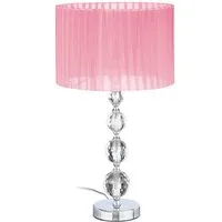 relaxdays Tischleuchte Tischlampe Kristall in Rosa