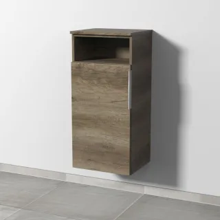 Sanipa 3way Mittelschrank mit 1 Tür und 1 offenem Fach, Eiche-Nebraska, UM13437 UM13437