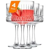 Pasabahce Gläser-Set Elysia Coktailglas, 6-tlg., Glas, Ideal für Cocktails, Gin Tonic oder Desserts, 4er Set, 500ml