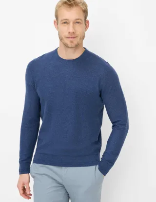 Brax Herren Strickpullover Style RICK cove, Blau, Gr. XXL