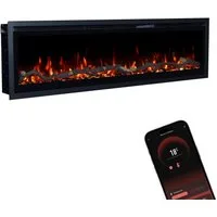 GLOW FIRE Elektrokamin Wandkamin Core, 3D Feuer und Heizung (Thermostat, bis 1800 W), Elektrischer Stand-, Wand- oder Einbaukamin mit APP Steuerung, LED