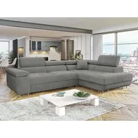 MIRJAN24 Ecksofa Torezio, mit Bettkasten und Schlaffunktion, Einstellbare Kopfstützen, 274x203x70-90 cm