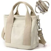 Cachito Handtasche Schultertasche Canvas, Umhängetasche Tote Bag mit Reißverschluss