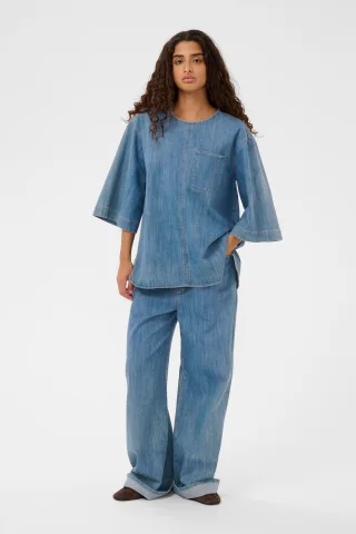 Langarm-Bluse SLNinnie Langarm-Bluse Lockere Passform