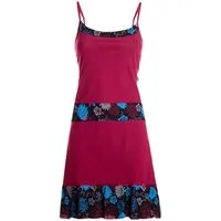 Vishes Sommerkleid Mini Trägerkleid Damen Jersey Baumwolle mit Blumenbordüre Alternative Mode, Boho, Hippie, Ethno, Festival