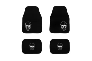 Universal Fußmatten mit Skull Totenkopf Motiv / 4-teilig für vorn + hinten