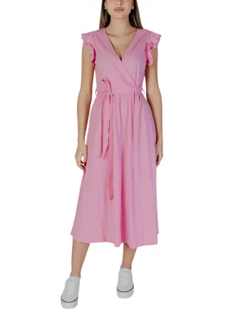 Lässiges Midi-Kleid mit Rüschensämlern Wickelkleid