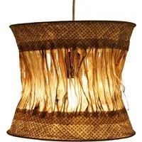 Guru-Shop Lampenschirm Runde Boho Papier Hängelampe, Lokta..